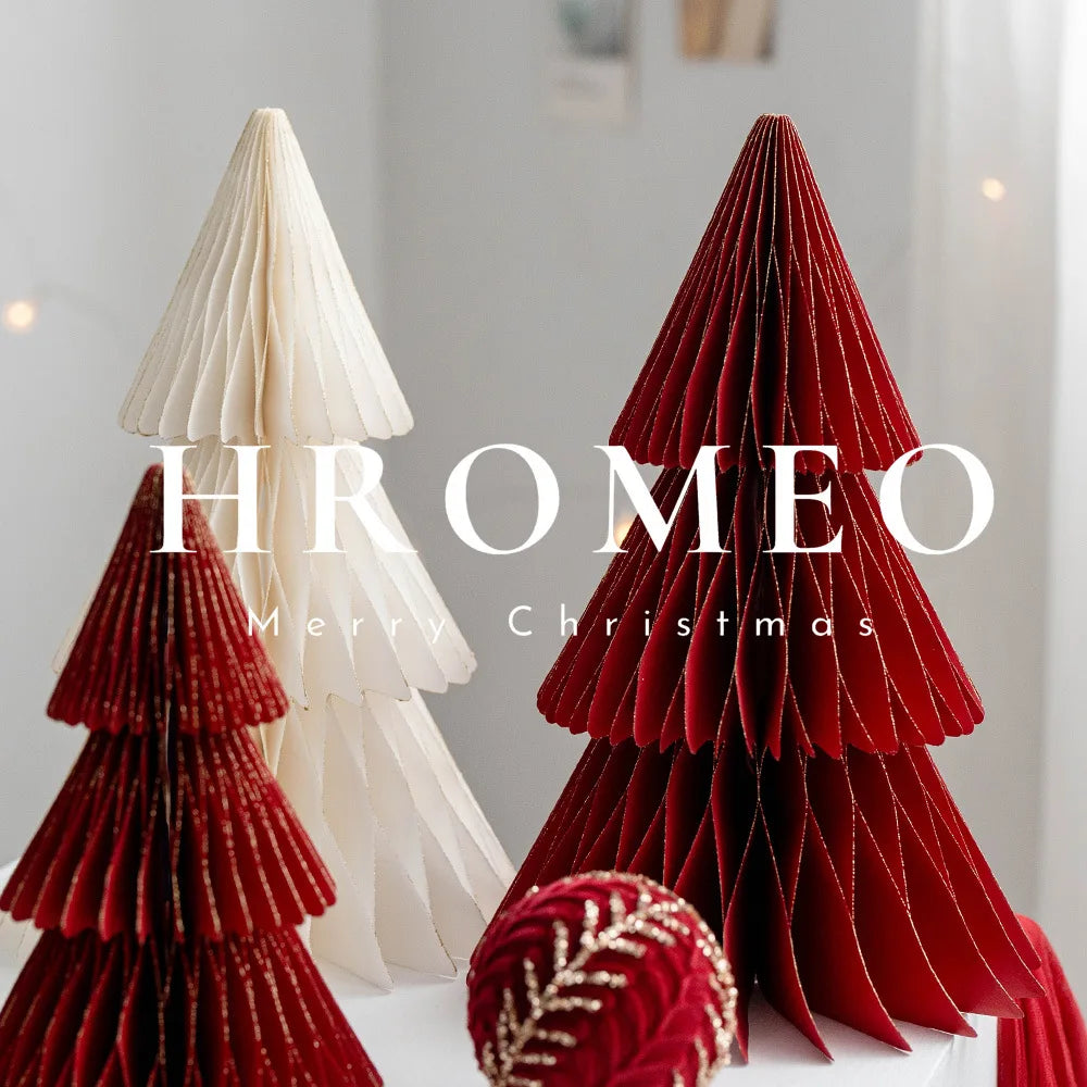 Christmas Paper Tree Ornament Desktop Decor New Year Home Ins Decor home office home decor accessories outdoor
