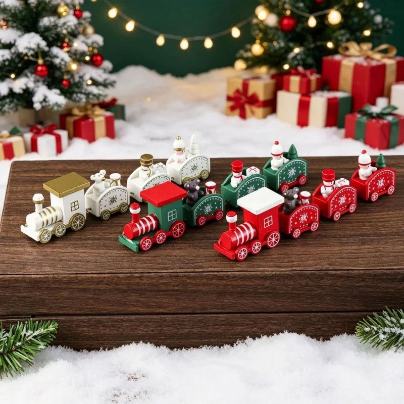 Christmas Train Decoration with Charming Painted Design Christmas Decorations Tabletop Display window display gifts
