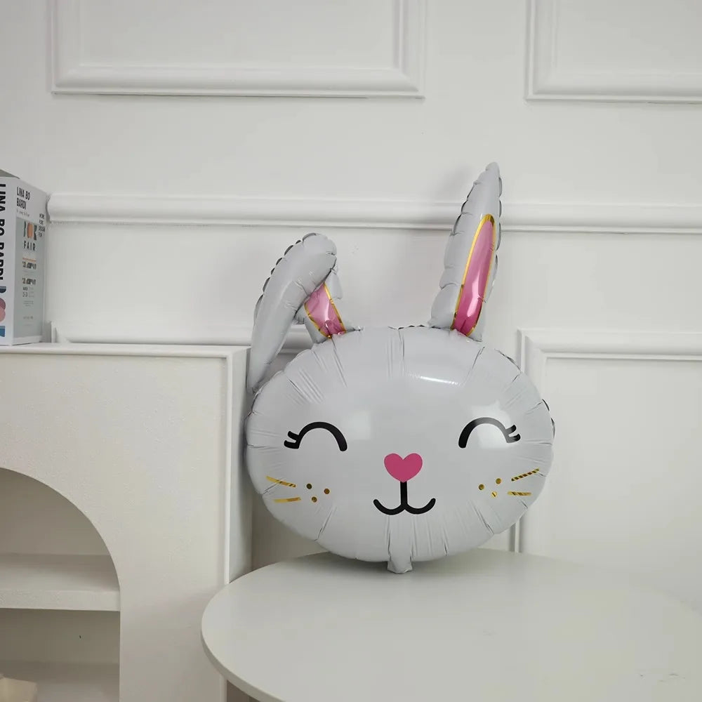 Easter Themed Cartoon Bunny Balloon Baby's First Birthday Decoration Farm Animals Cute Girl's Birthday Party Photo Props Supply