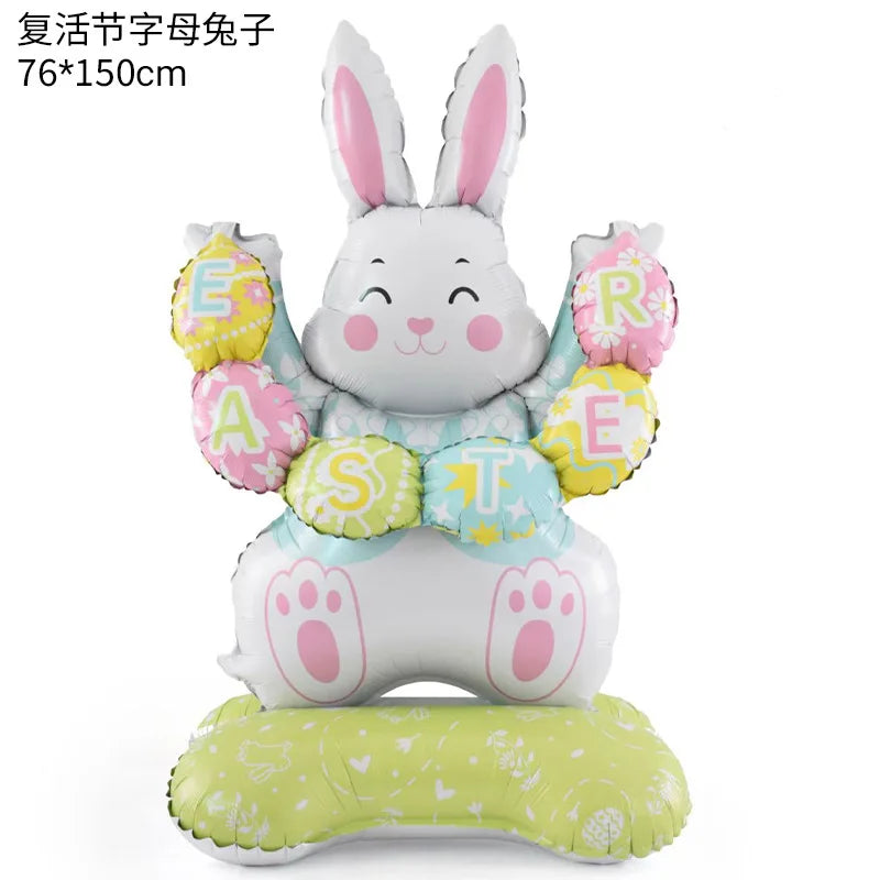 Standing Easter rabbit Chick eggs Balloon Easter bunny Balloon Easter Decoration balloon 2026 spring Easter Party Decor supplies
