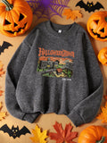 Halloween Town Est.1998 Print Sweatshirt Women Crewneck Soft Tops Fashions Streetwear Casual Fleece Pullover Hip Hop Clothes